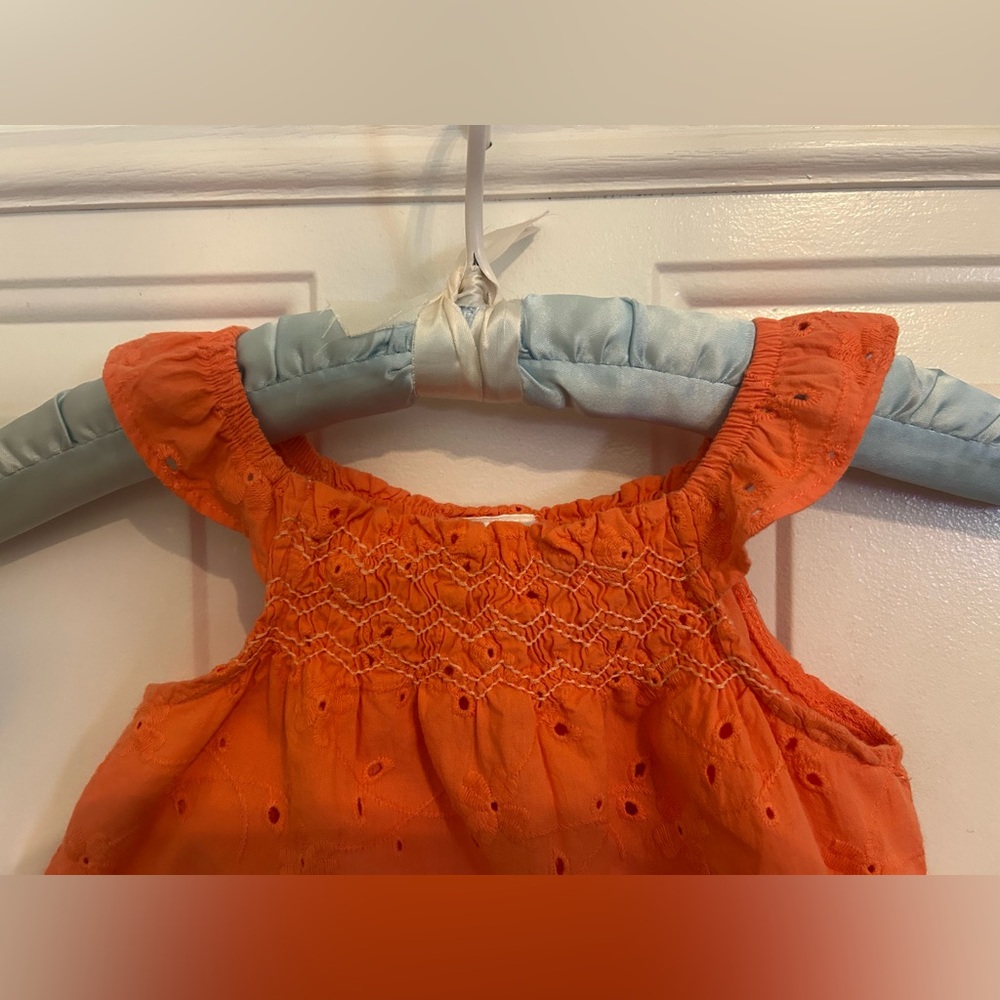 4/$20🌷🧡Baby Oshkosh B’Gosh Light Orange Flutter Sleeve Blouse🧡 2000’s ✨ - Picture 3 of 9